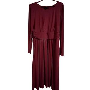 Chadwicks Women's Long Sleeve Burgundy Dress